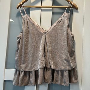 Aerie Crushed Velvet Peplum Top